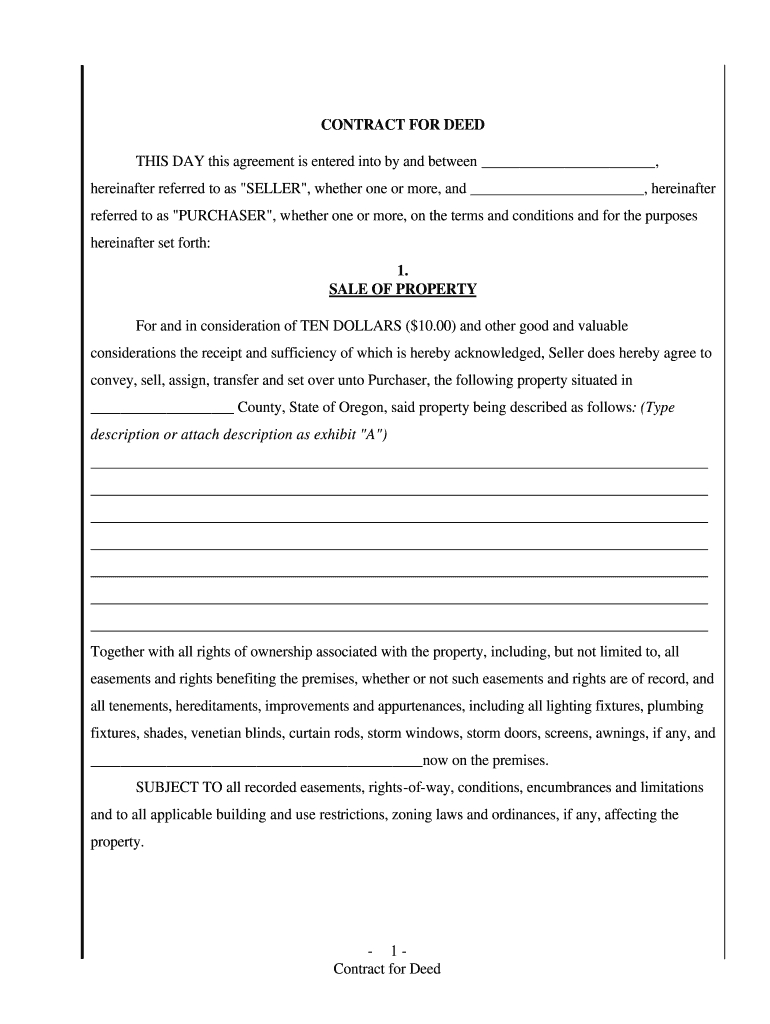 Free Printable Contract For Deed Template: Fill Out &amp;amp; Sign Online regarding Free Printable Contract For Deed Forms