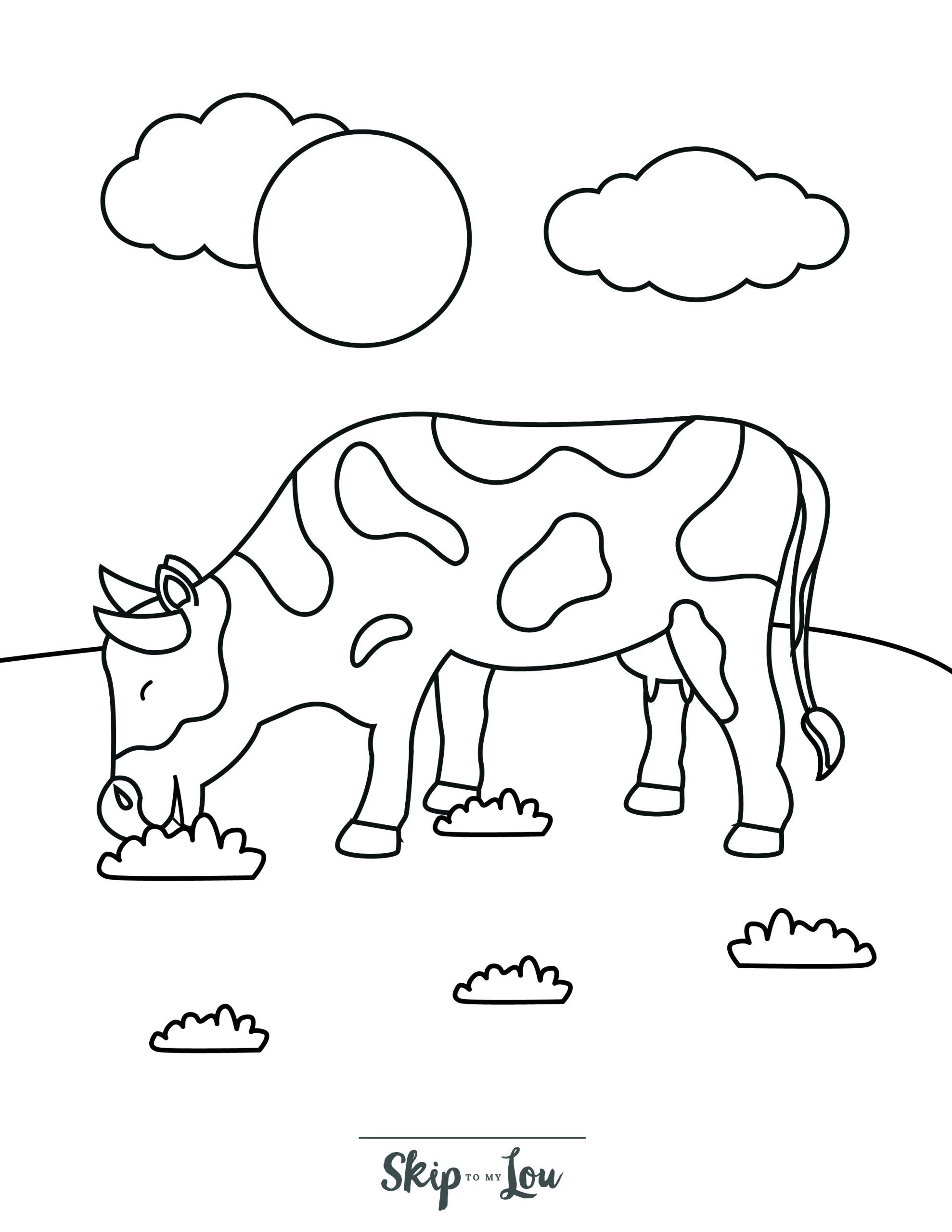 Free Printable Cow Coloring Pages With Pdf Download | Skip To My Lou within FREE Printable Cow Print Paper