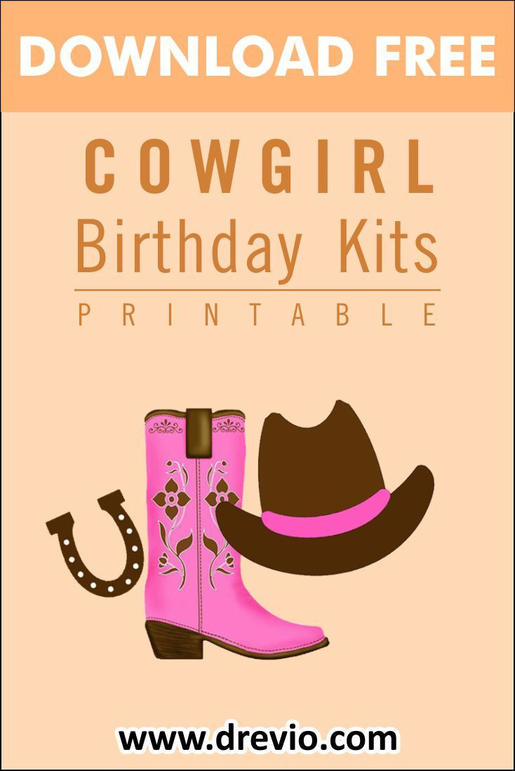 Free Printable) - Cowgirl Birthday Party Kits Templates within FREE Printable Cowgirl Birthday Invitations