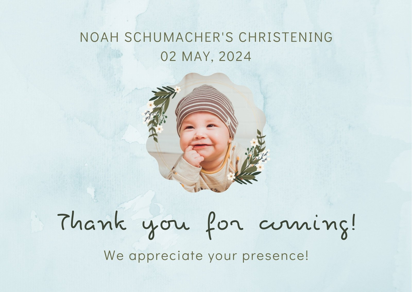 Free, Printable Custom Christening Thank You Card Templates | Canva inside FREE Printable Christening Favor Tags