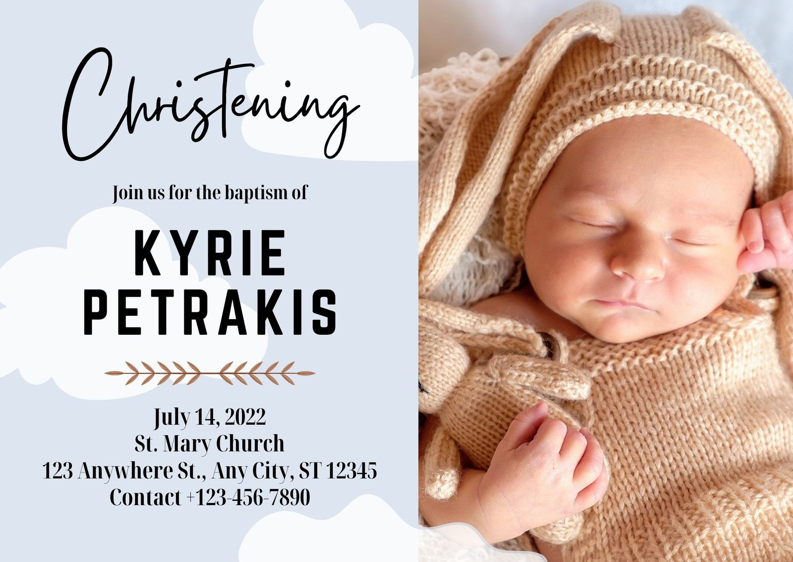 Free Printable, Customizable Baptism Card Templates | Canva inside FREE Printable Christening Greeting Cards
