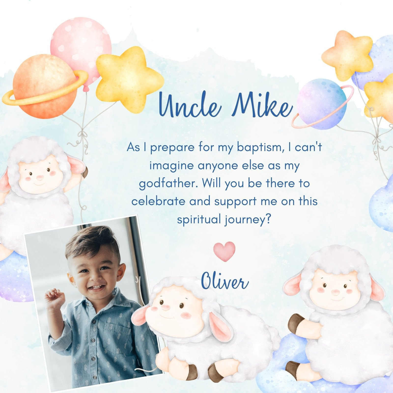 Free Printable, Customizable Baptism Card Templates | Canva intended for FREE Printable Christening Greeting Cards