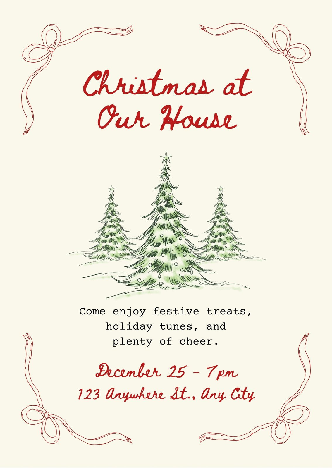 Free, Printable, Customizable Christmas Invitation Templates | Canva with regard to Free Printable Christmas Tea Party Invitations