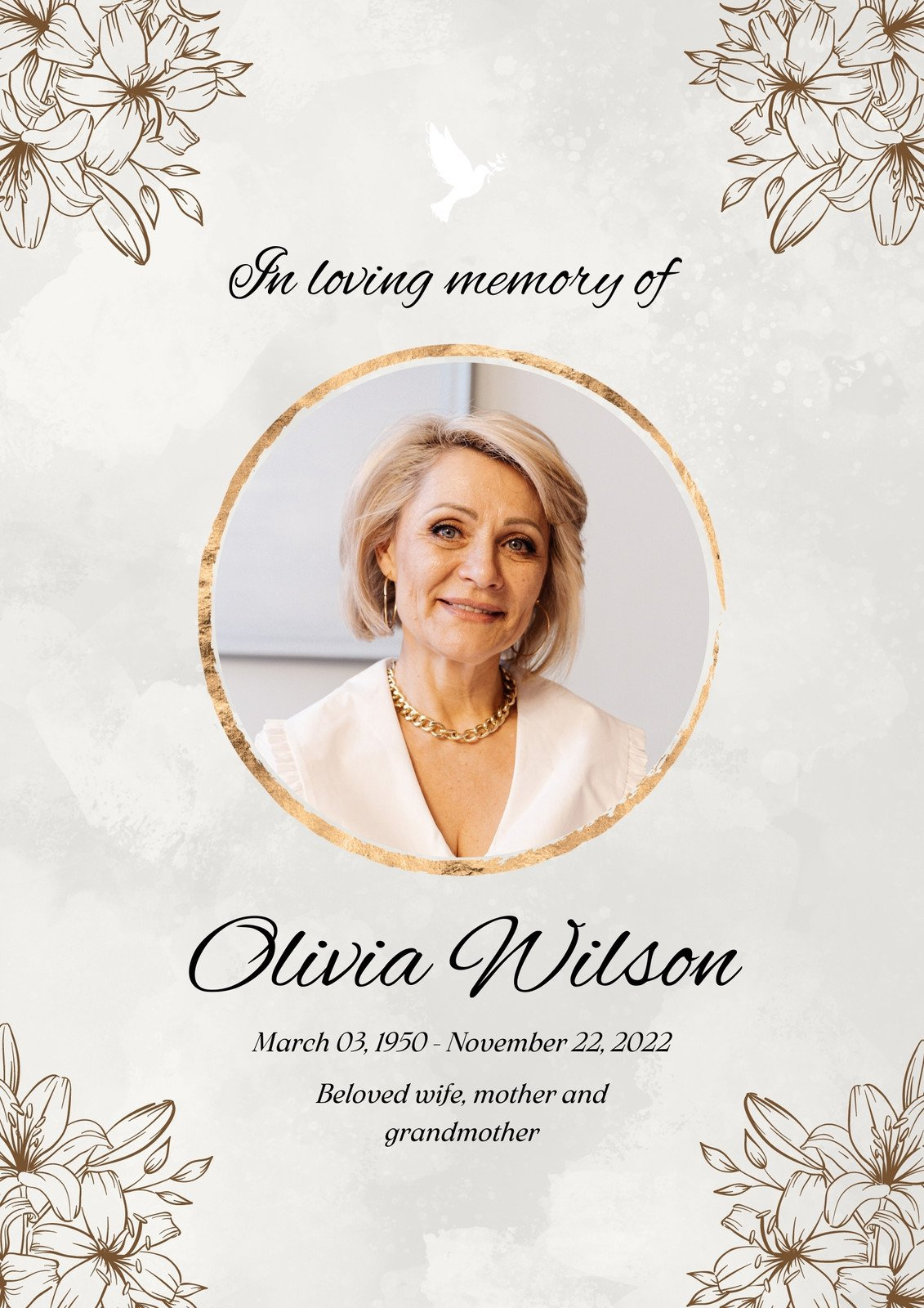 Free Printable, Customizable Funeral Program Templates | Canva regarding FREE Printable Celebration of Life Templates