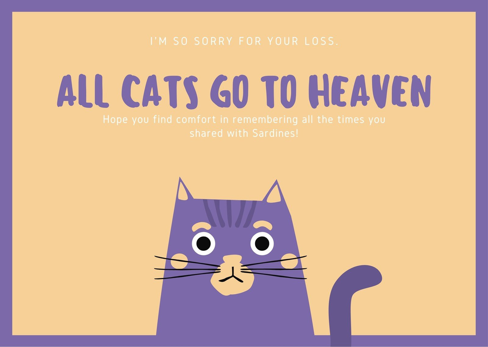 Free, Printable, Customizable Pet Sympathy Card Templates | Canva in FREE Printable Cat Sympathy Cards