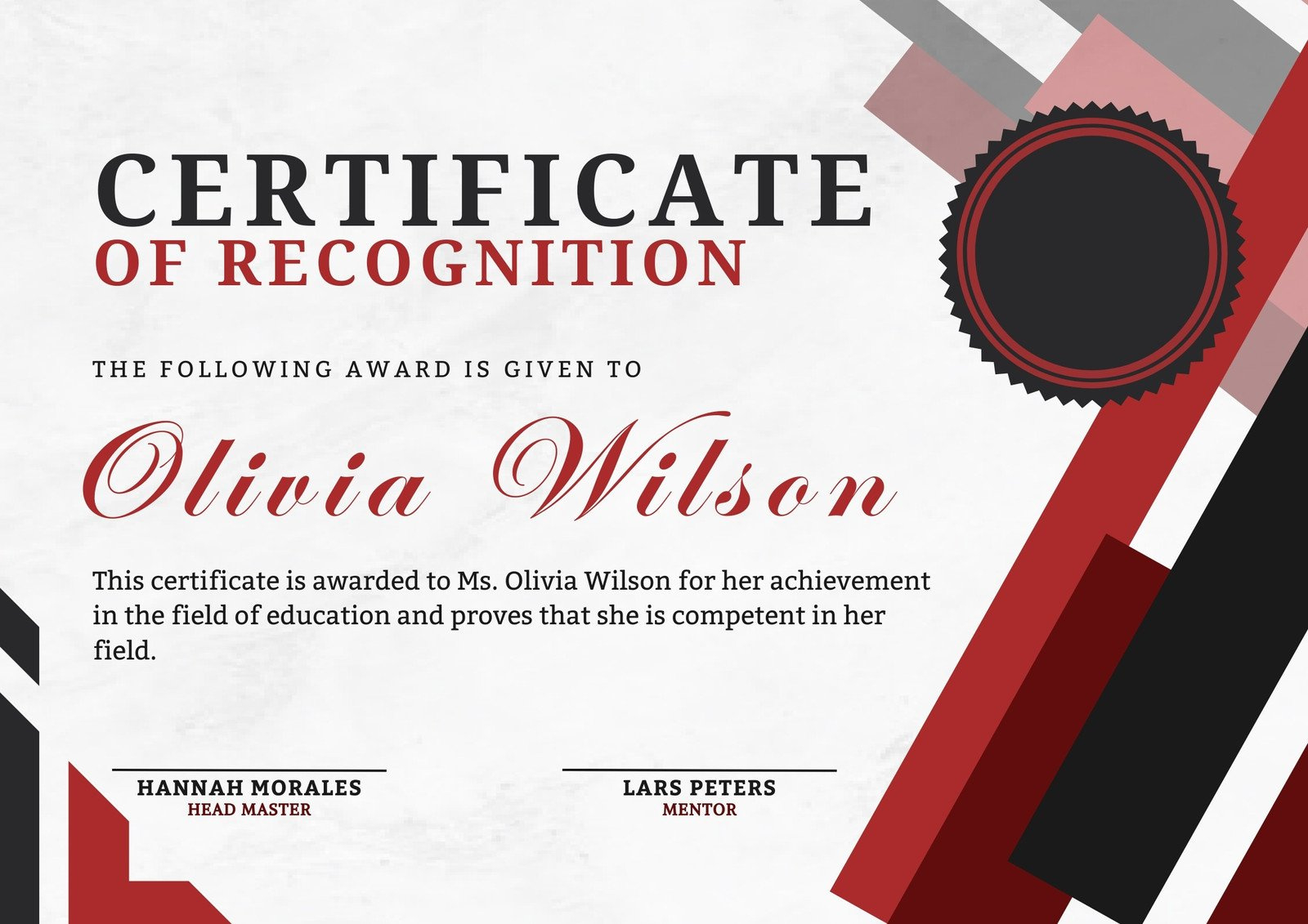 Free, Printable, Customizable Recognition Certificate Templates in Free Printable Certificate Of Recognition Templates