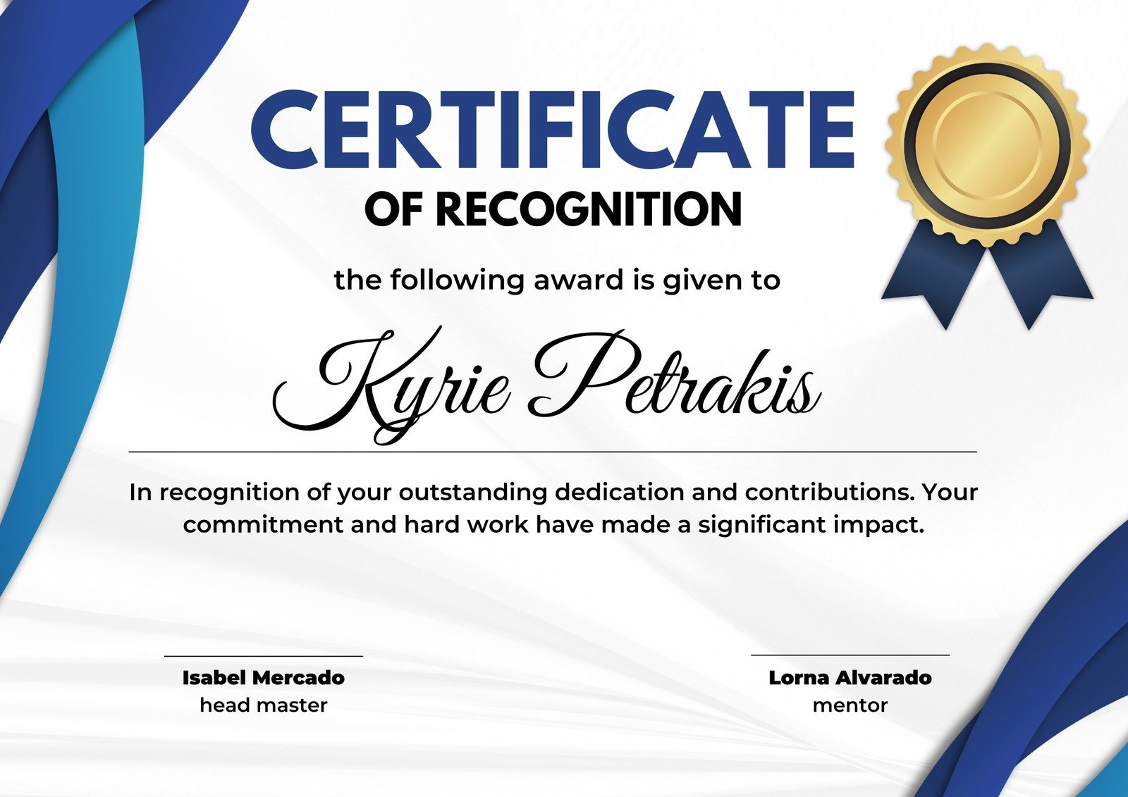Free, Printable, Customizable Recognition Certificate Templates with FREE Printable Certificate of Recognition Templates