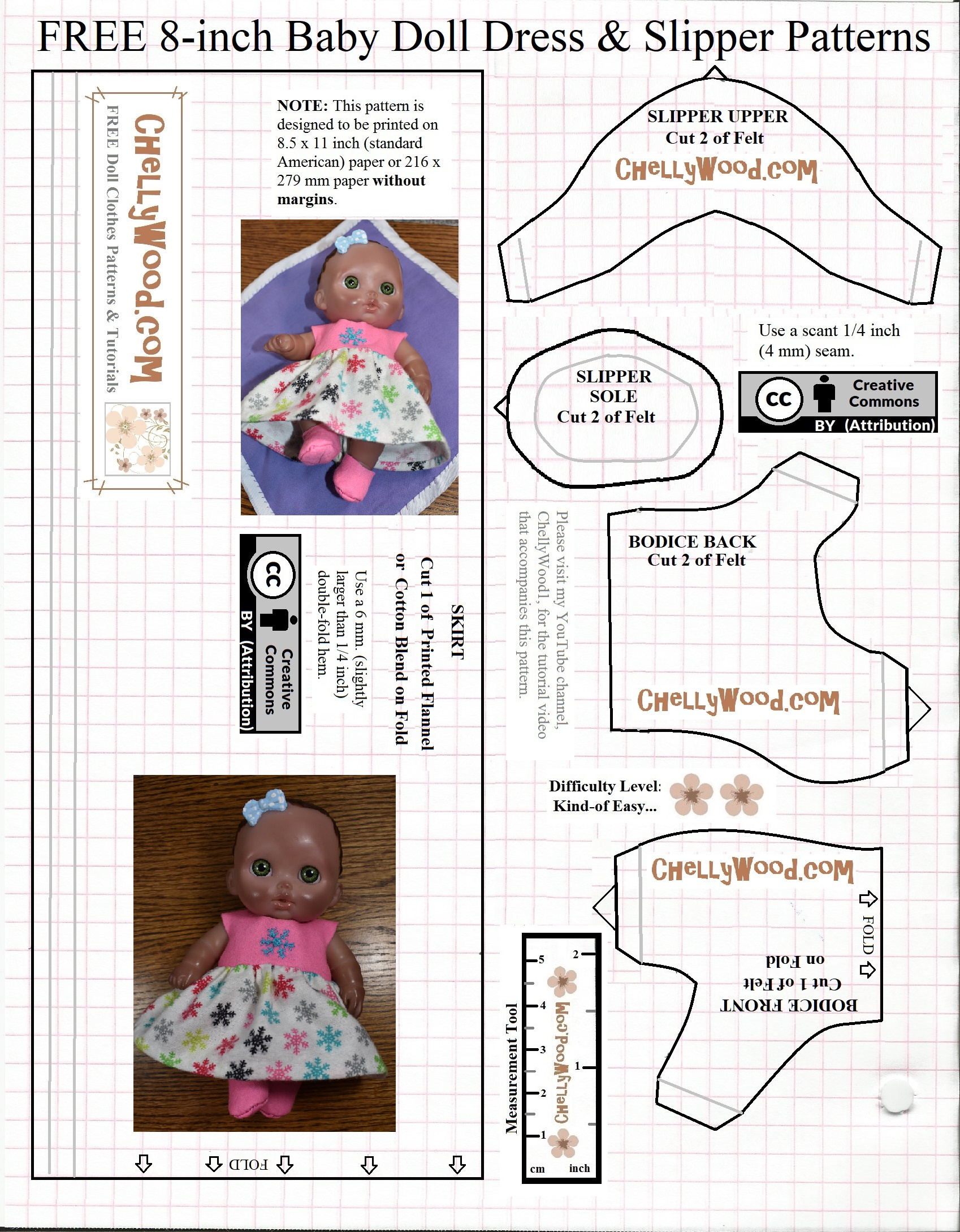 Free Printable #Doll Clothes Pattern: #Felt Booties For 8″ #Baby in FREE Printable Childrens Sewing Patterns