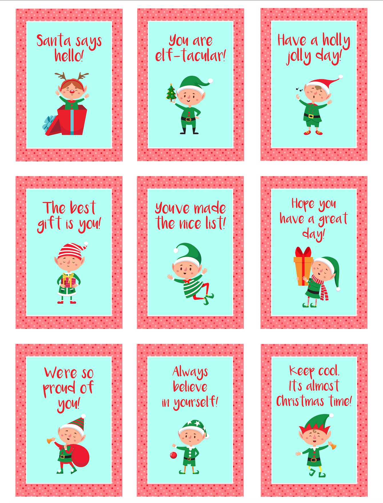 Free} Printable Elf Lunchbox Notes - The-Gingerbread-House.co.uk throughout FREE Printable Christmas Lunchbox Notes