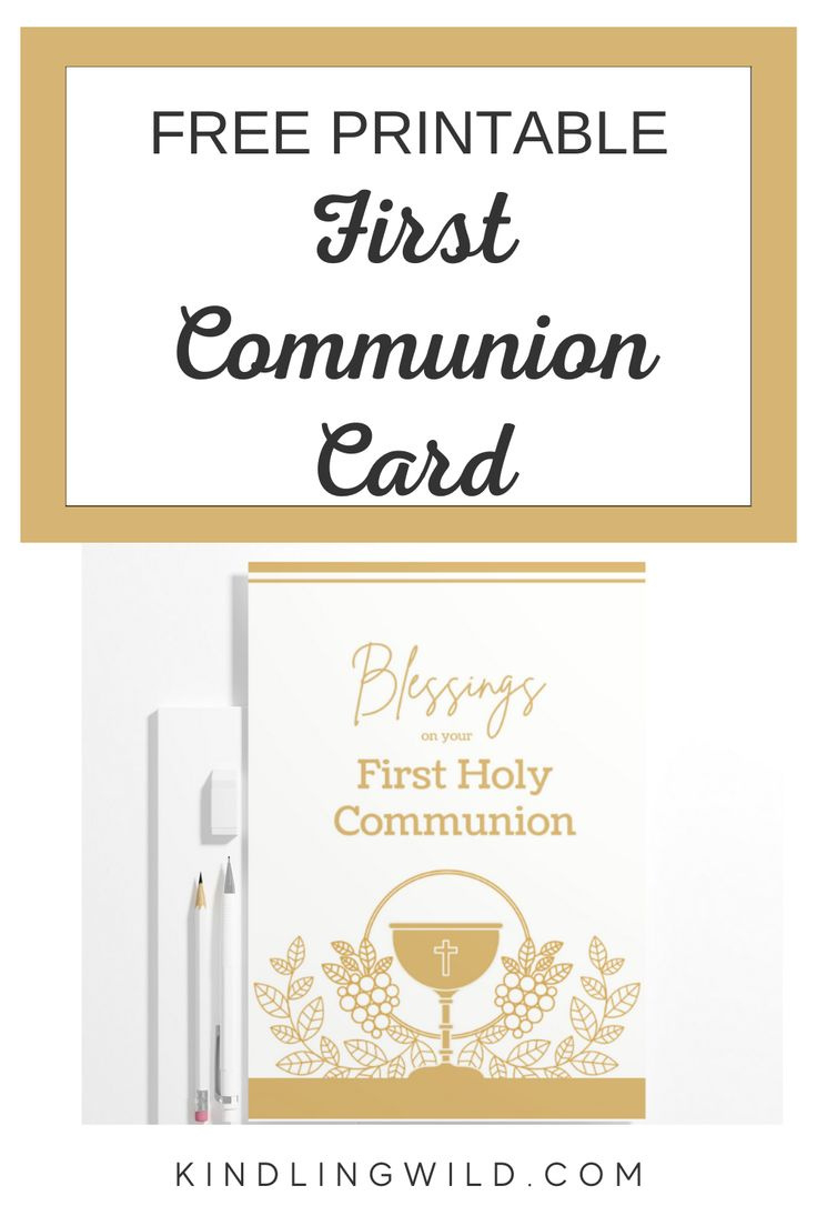 Free Printable First Communion Card throughout FREE Printable Catholic First Communion Cards