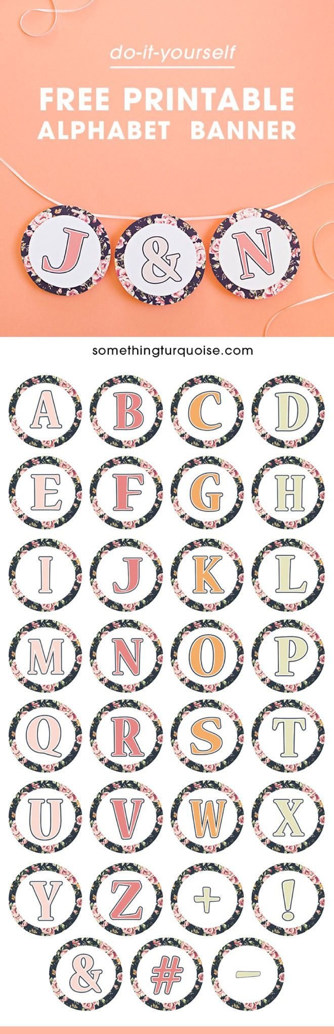 Free Printable, Floral Design Alphabet And Number Banner! with regard to Free Printable Circle Banner Letters