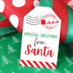 Free Printable &quot;From Santa&quot; Gift Tags For Christmas - Aubree Originals intended for Free Printable Christmas Gift Tags From Santa
