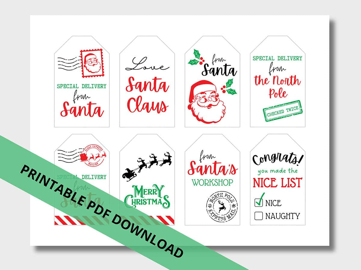 Free Printable &amp;quot;From Santa&amp;quot; Gift Tags For Christmas - Aubree Originals with regard to FREE Printable Christmas Tags From Santa