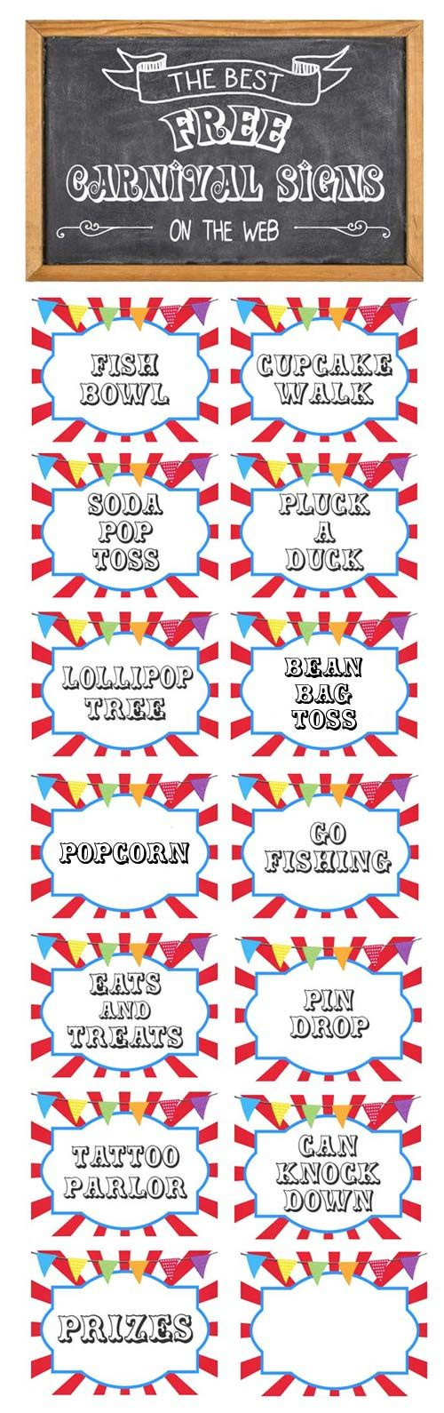 Free Printable Game Signs with Free Printable Carnival Signs Template