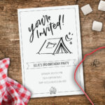Free Printable Hand Lettered Invitation For A Camping Party - inside FREE Printable Camping Birthday Invitation