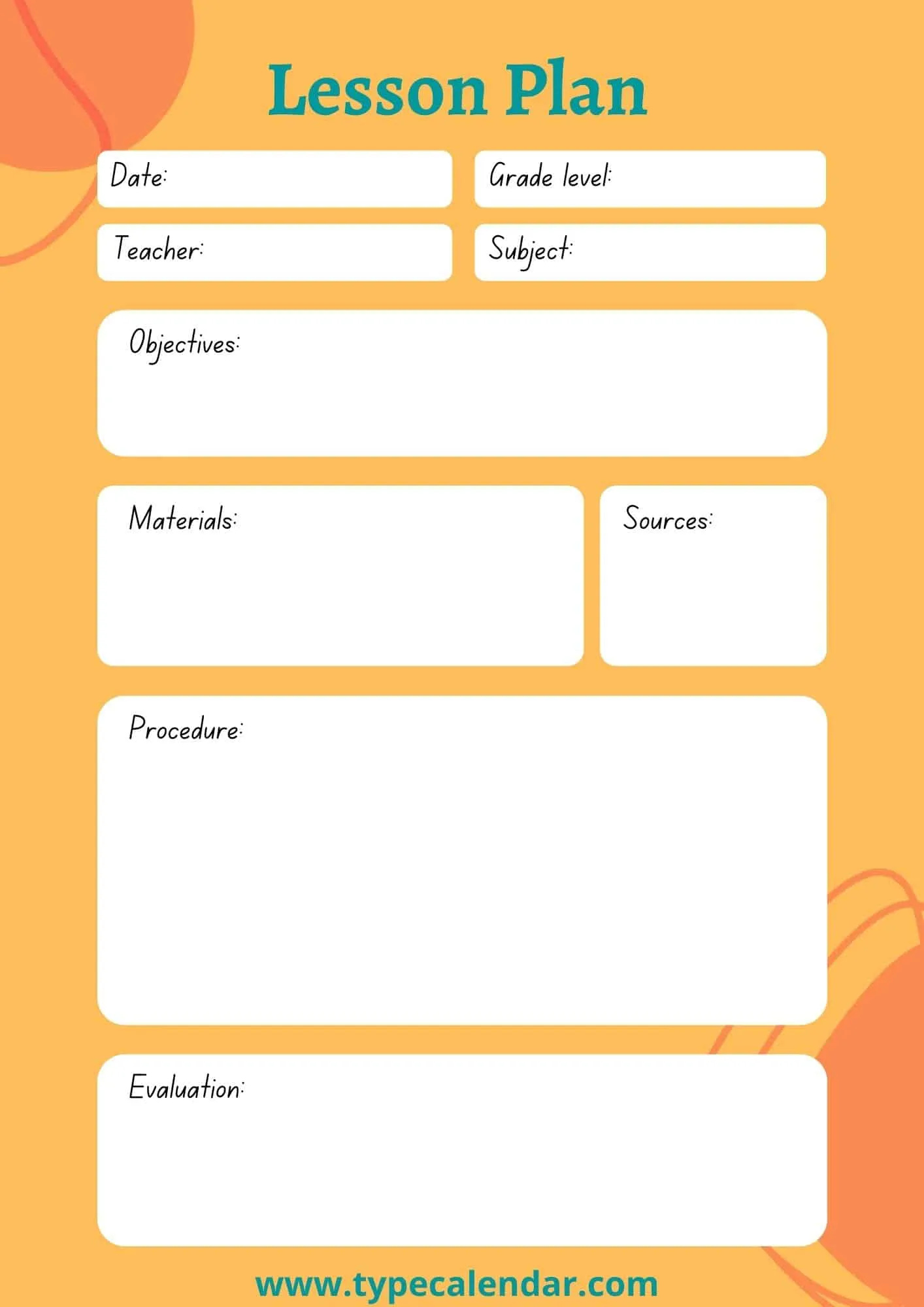 Free Printable Lesson Plan Templates [Pdf, Word] Preschool, Elementary pertaining to Free Printable Common Core Lesson Plan Template