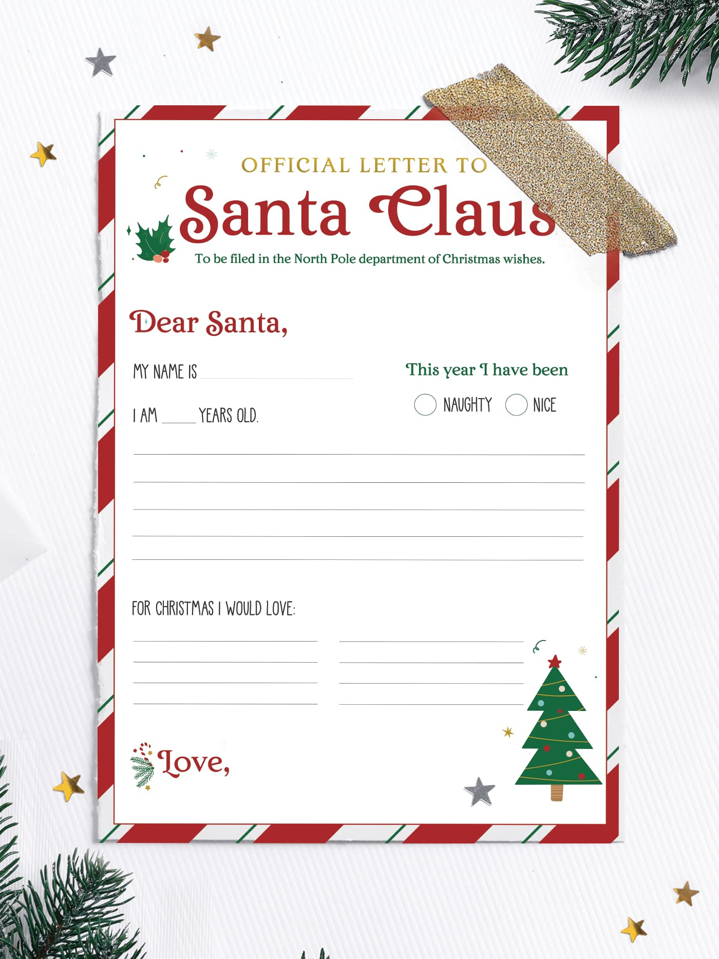 Free Printable Letter To Santa Template - Favorite Printables with Free Printable Christmas Letter To Santa Template