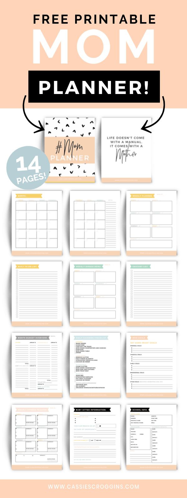 Free Printable Mom Planner + 45 Page Ultimate Mom Planner! intended for Free Printable Busy Mom Planner