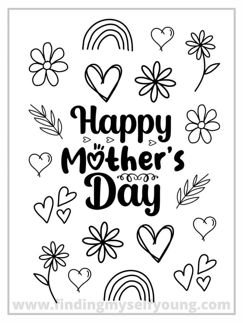 Free Printable Mother&amp;#039;S Day Colouring Card | Finding Myself Young in Free Printable Cards Mothers Day