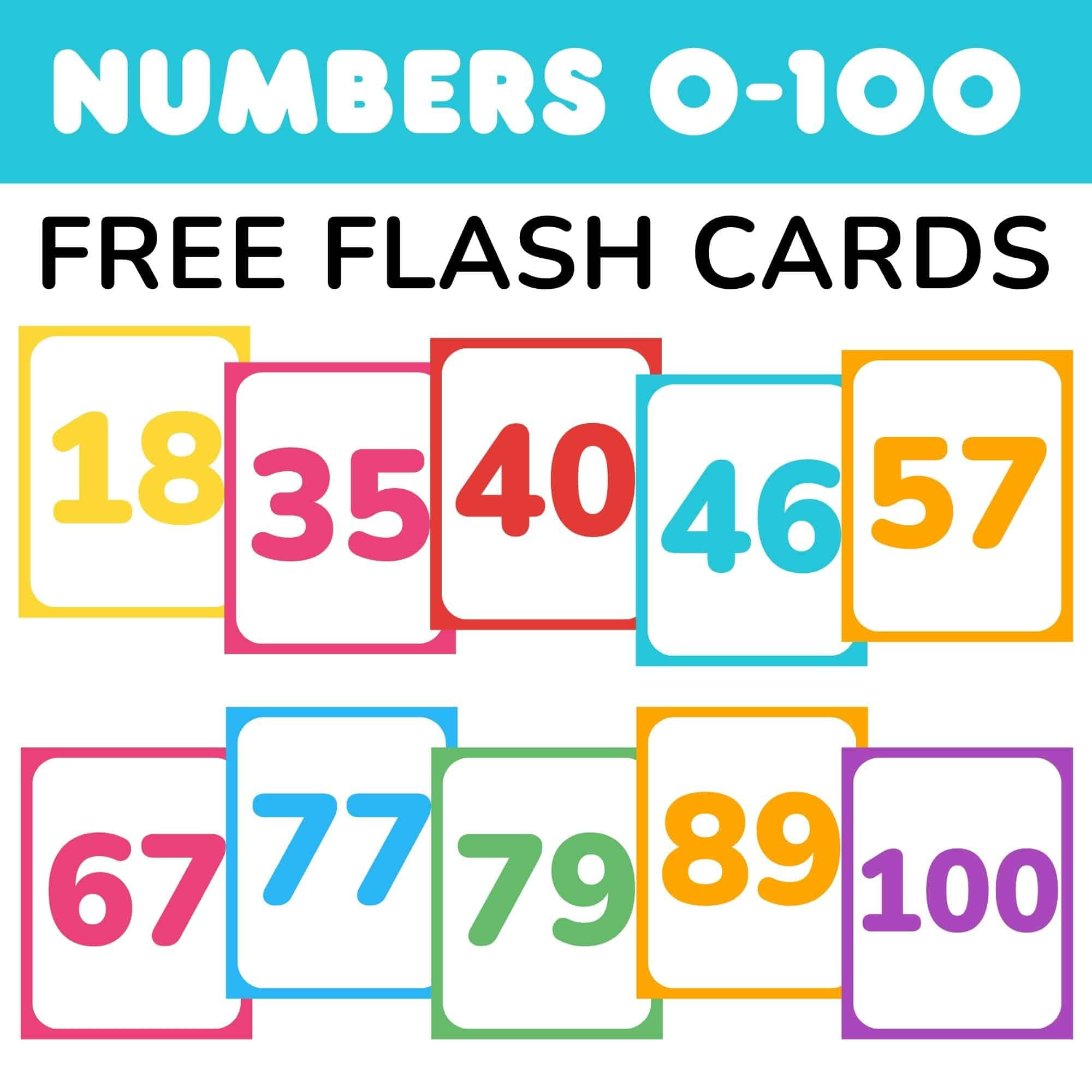 Free Printable Number Flashcards 0-100 Without Words pertaining to FREE Printable Cards No Download Required