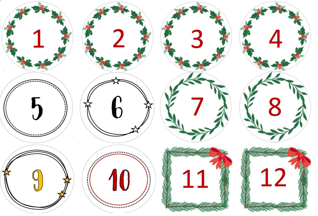 Free Printable Numbers For The Advent Calendar with regard to Free Printable Christmas Advent Calendar Numbers