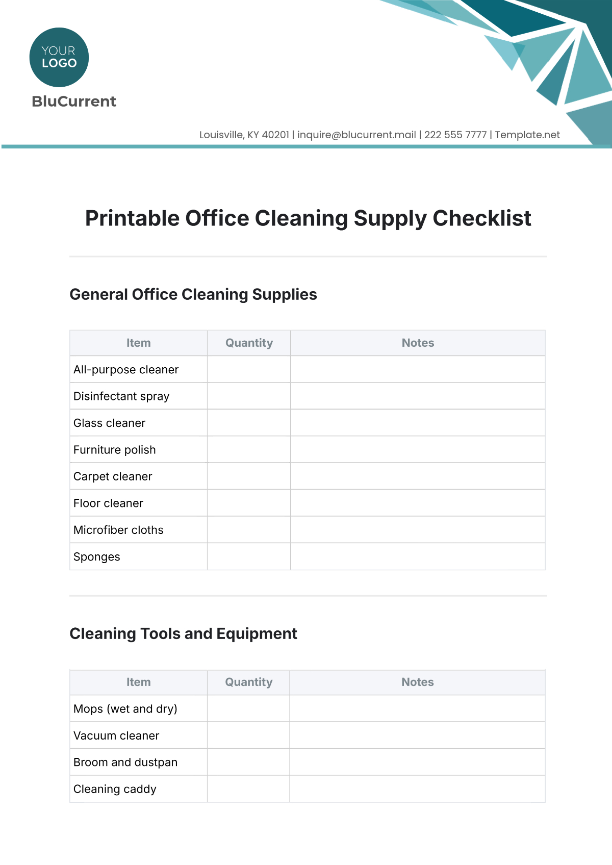 Free Printable Office Cleaning Supply Checklist Template To Edit in FREE Printable Cleaning Supply List