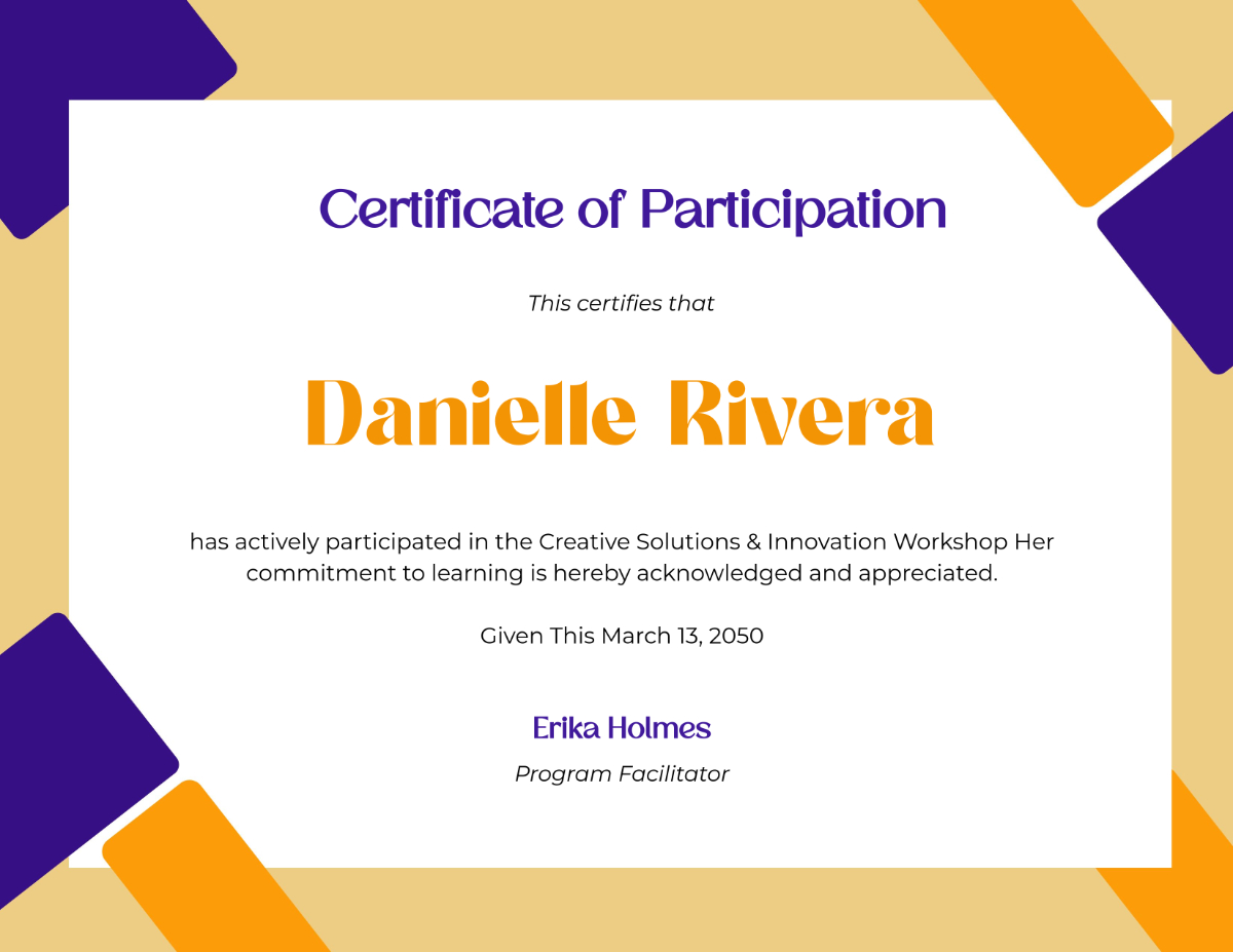 Free Printable Participation Certificate Templates To Customize Online with FREE Printable Certificate of Participation Template