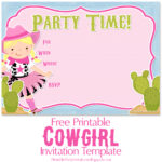 Free Printable Party Invitations: Free Cowgirl Invitations intended for FREE Printable Cowgirl Birthday Invitations
