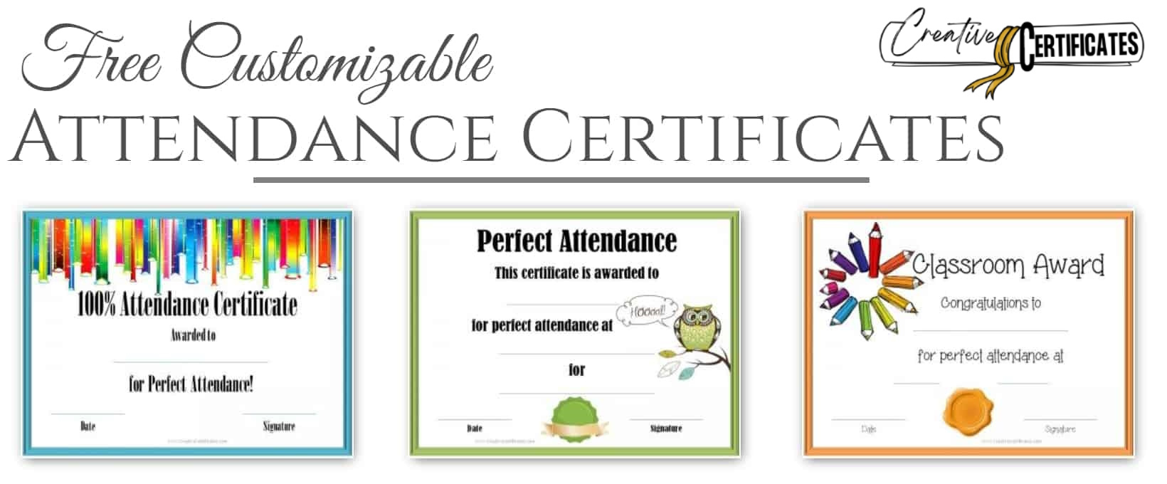 Free Printable Perfect Attendance Certificate Templates | Customizable intended for FREE Printable Certificate of Attendance Template