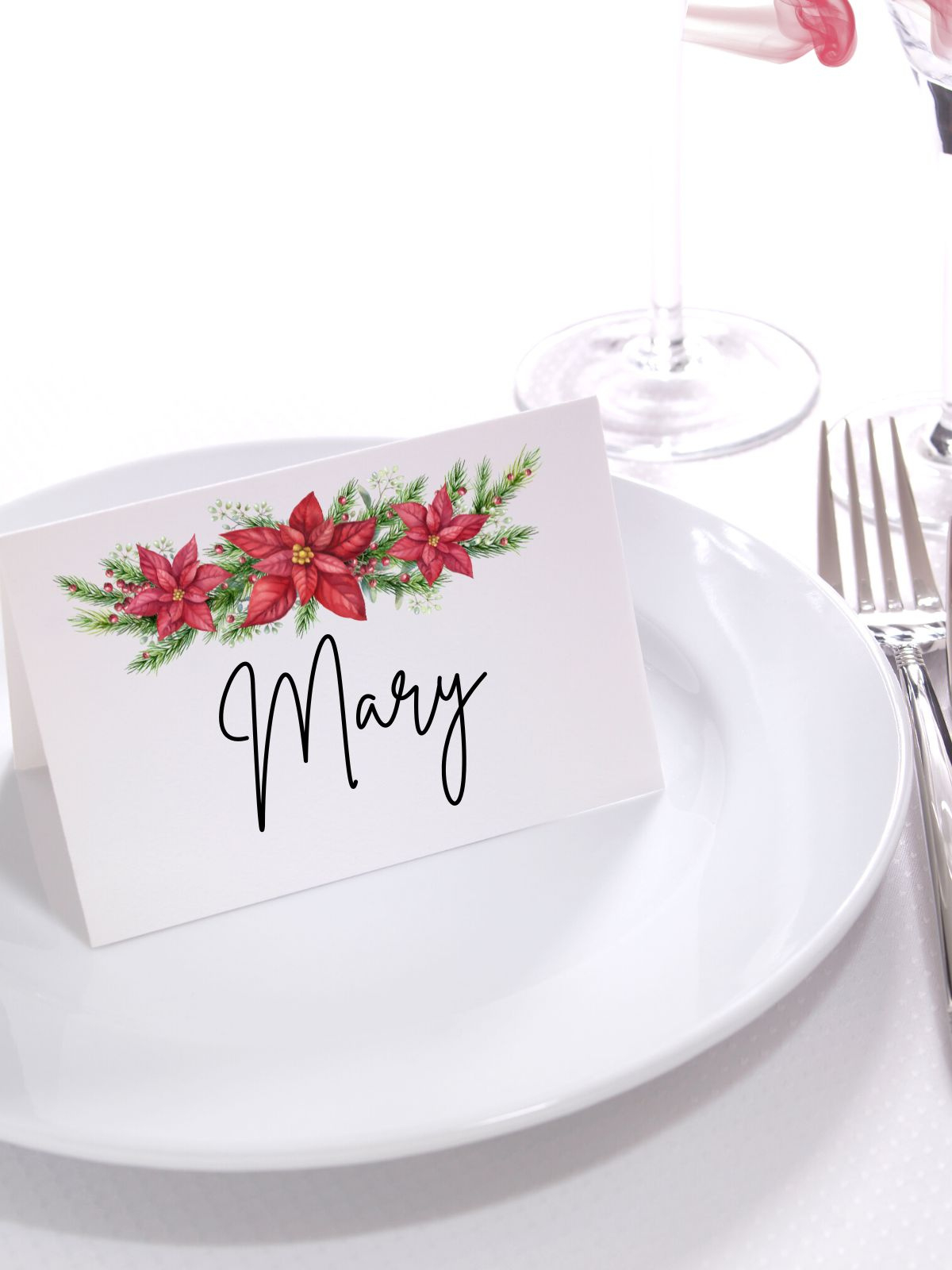 Free Printable Place Cards: Simple, Thanksgiving &amp;amp; Christmas for Free Printable Christmas Dinner Place Cards