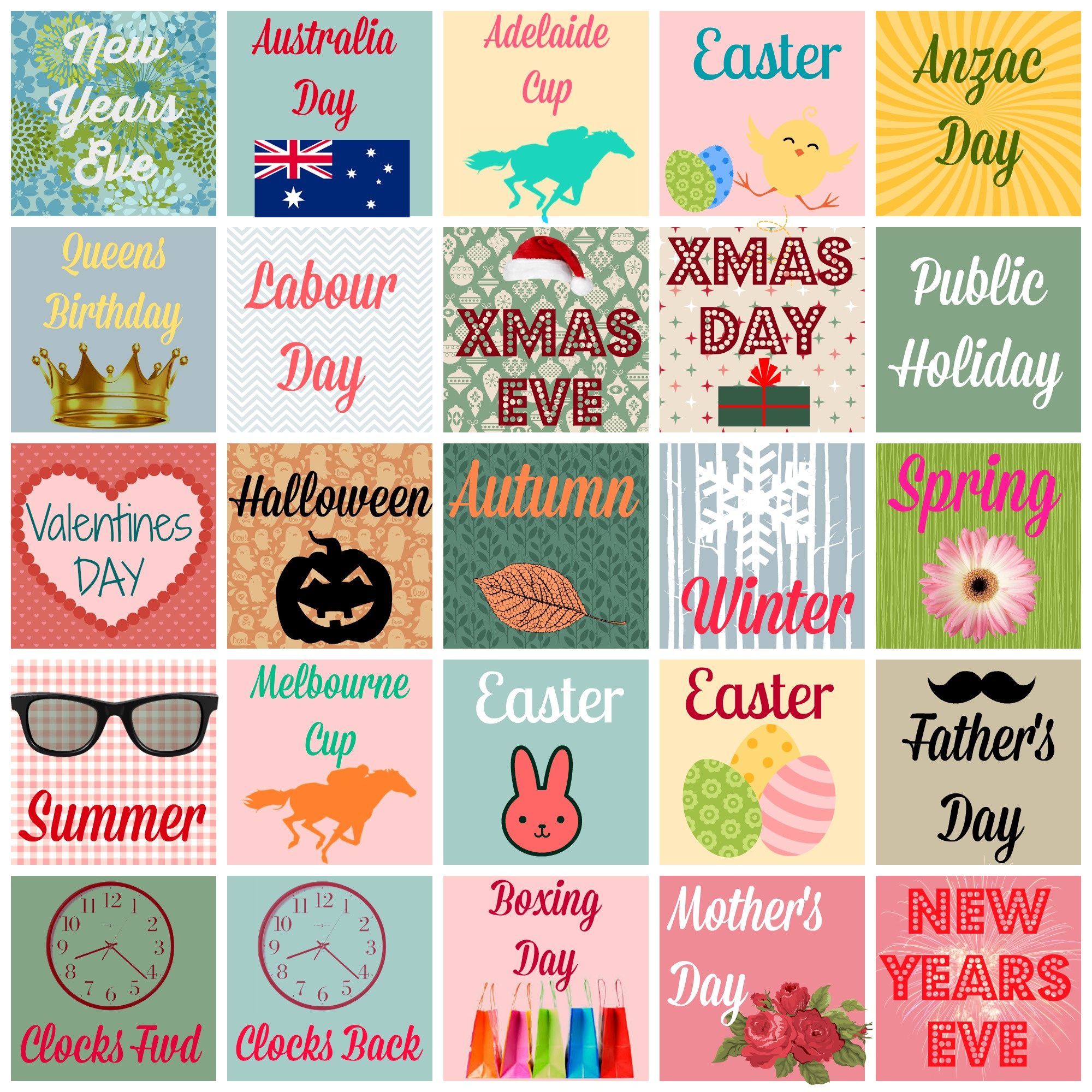 Free Printable Planner/Diary Stickers {Australian Occasions with FREE Printable Calendar Holiday Stickers