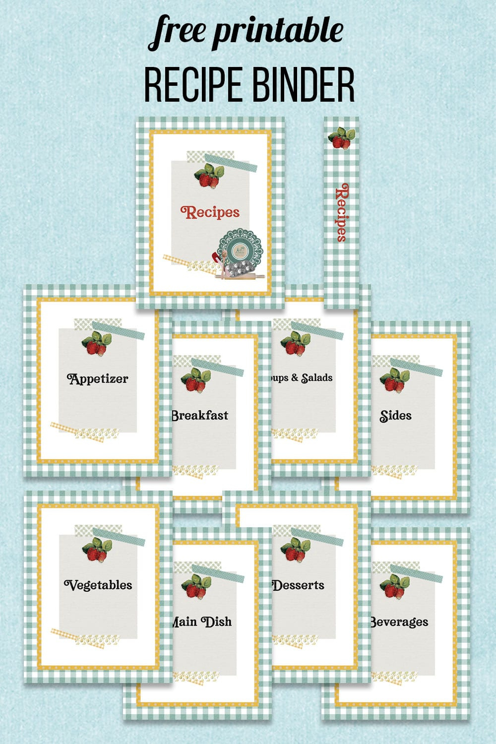 Free Printable Recipe Binder within FREE Printable Cookbook Divider Pages