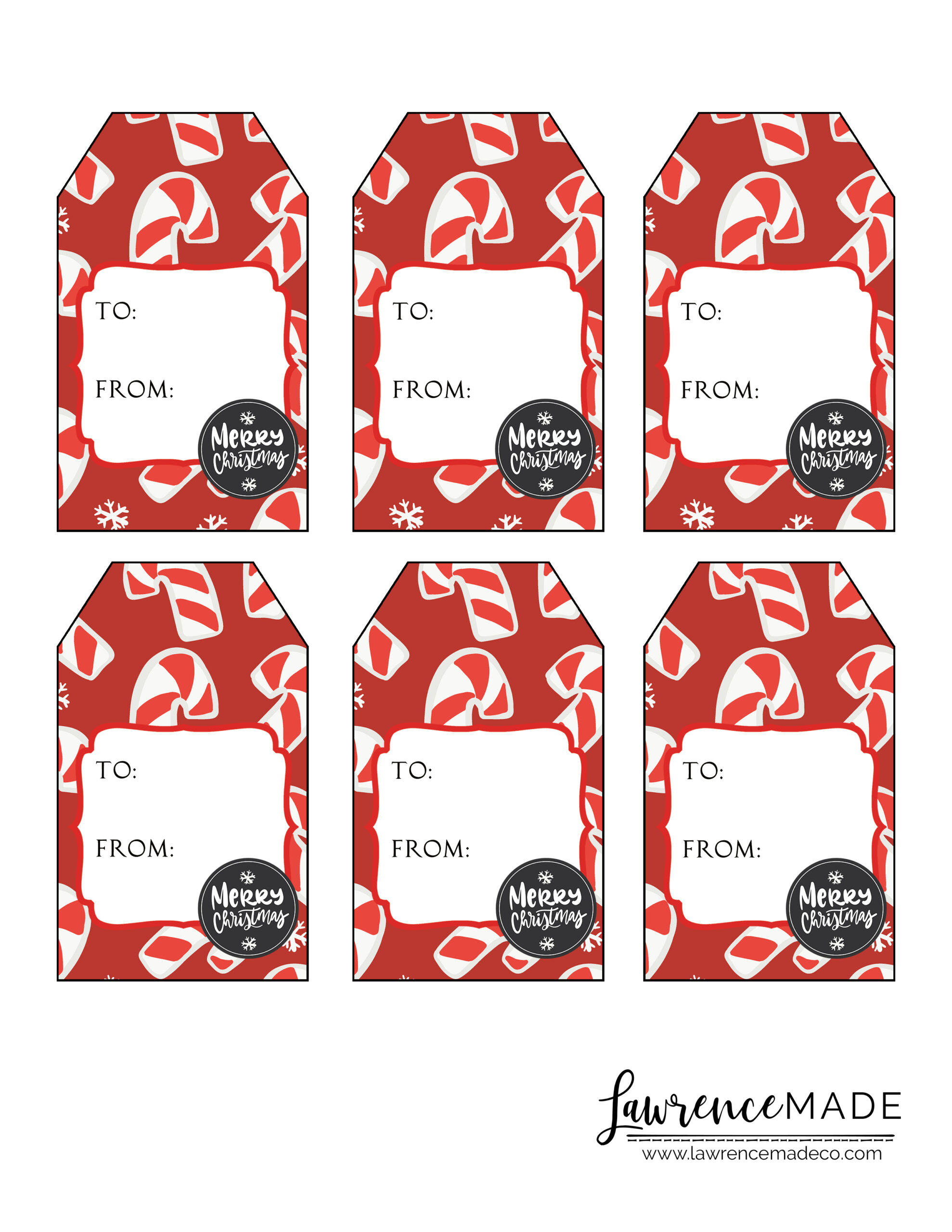 Free Printable Santa And Candy Cane Gift Tags - Jen Lawrence Blog inside FREE Printable Candy Cane Tags