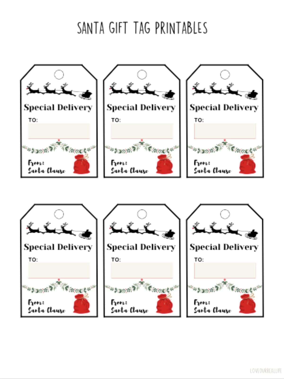 Free Printable Santa Gift Tags (Download Instantly To Print within Free Printable Christmas Tags From Santa