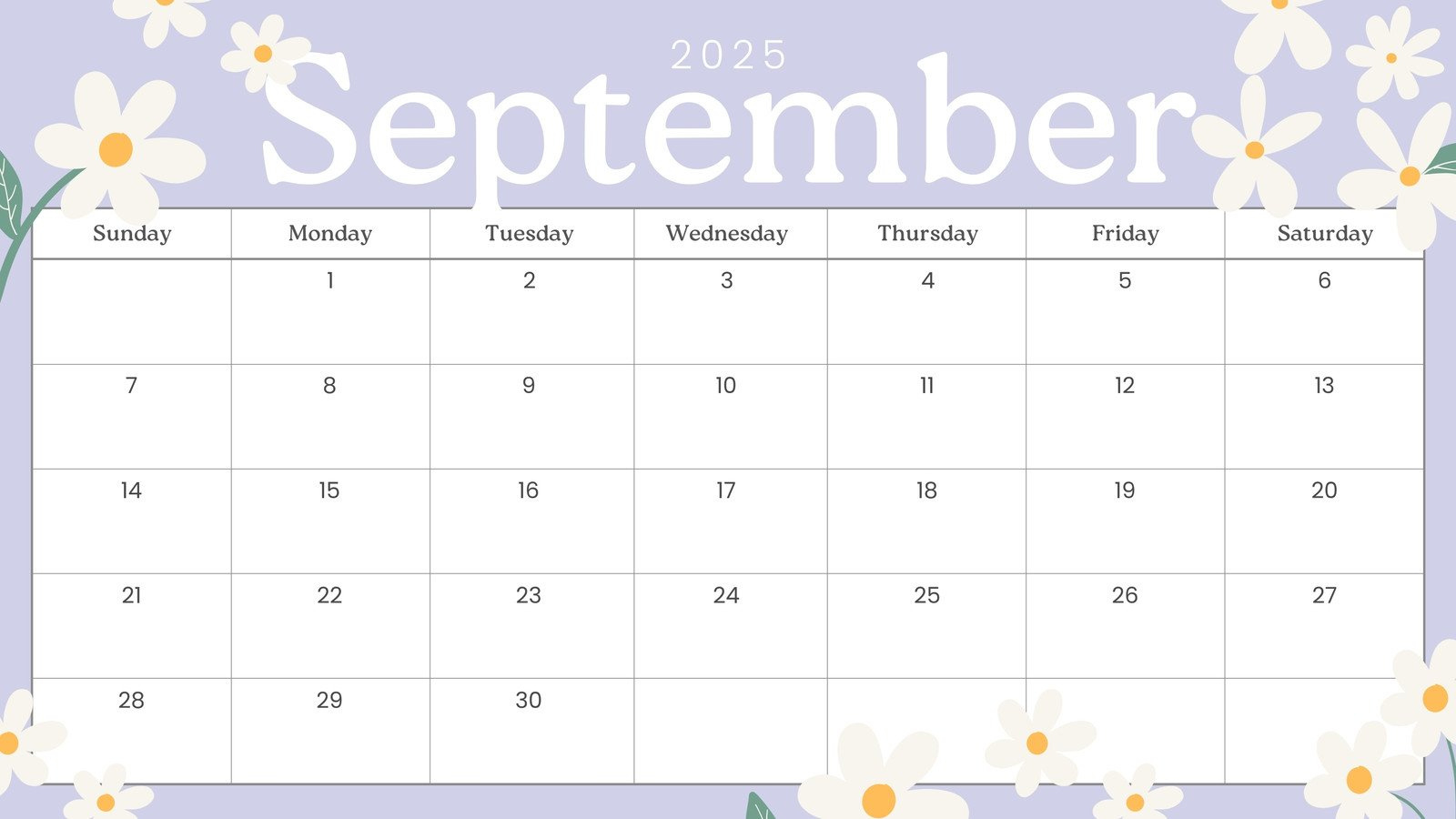 Free Printable September 2025 Calendar Templates | Canva throughout Free Printable Calendars September 2025