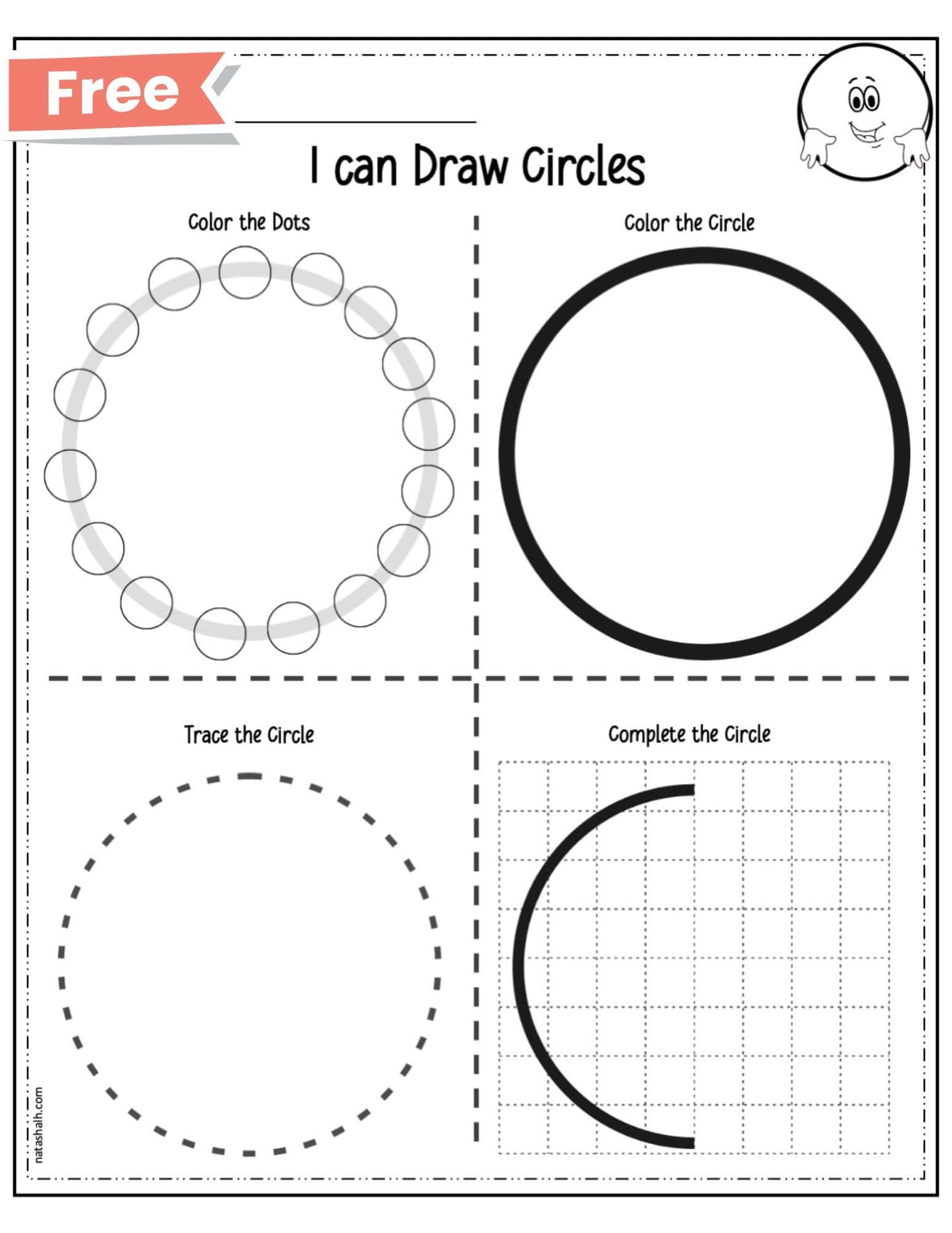Free Printable Shape Worksheets - Circle Worksheet - The Artisan Life within FREE Printable Circle Tracing Worksheets