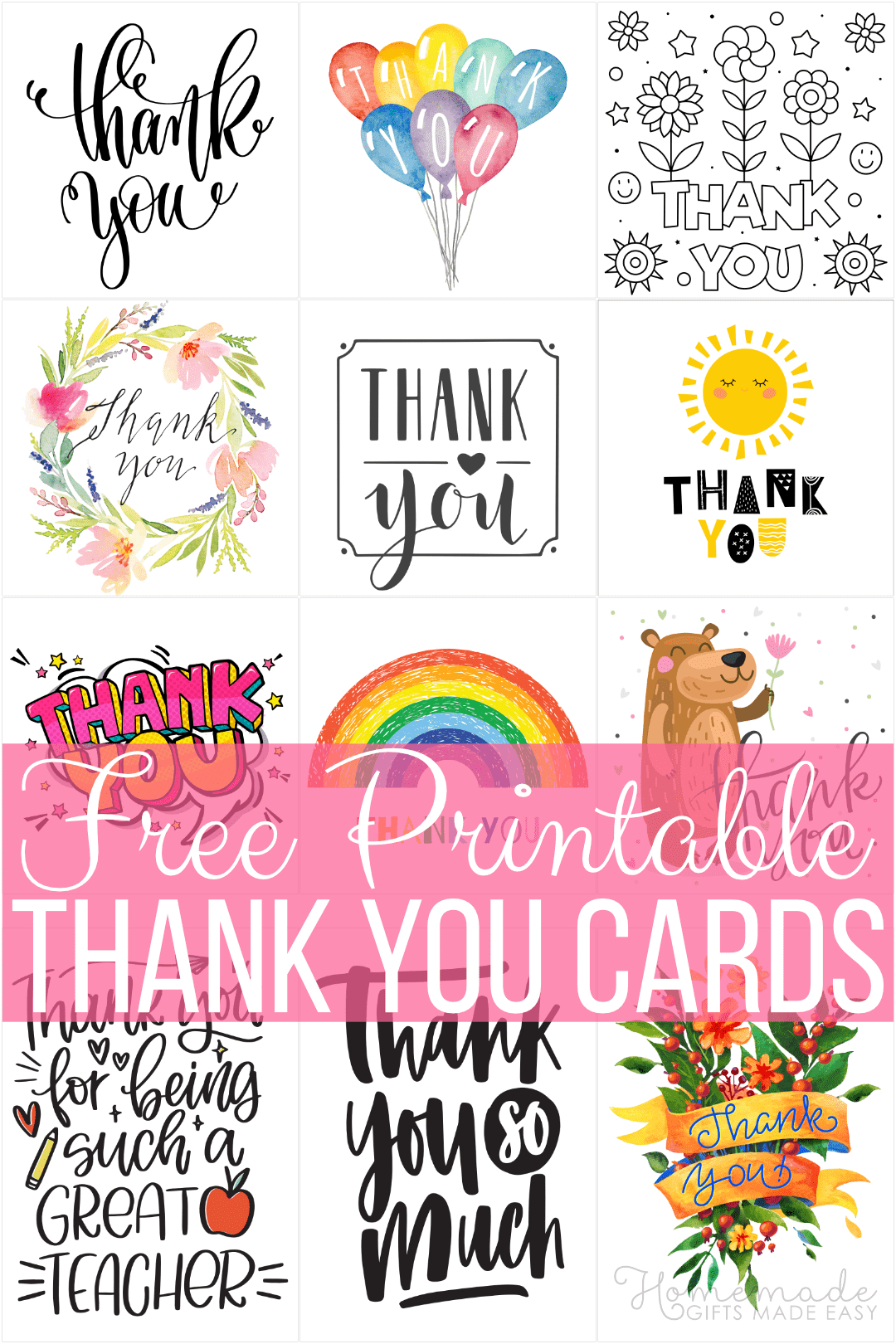 Free Printable Thank You Cards in Free Printable Cards For Adults