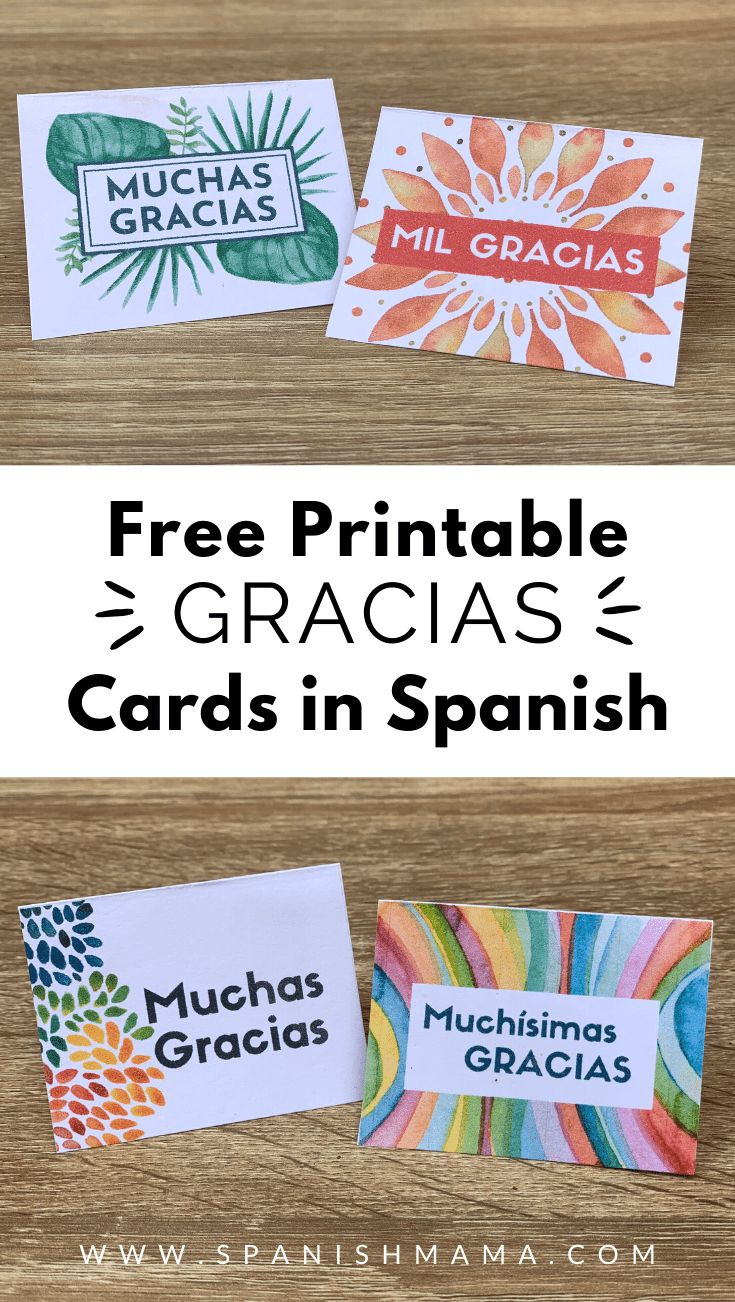 Free Printable Thank You Cards In Spanish with Free Printable Cards In Spanish