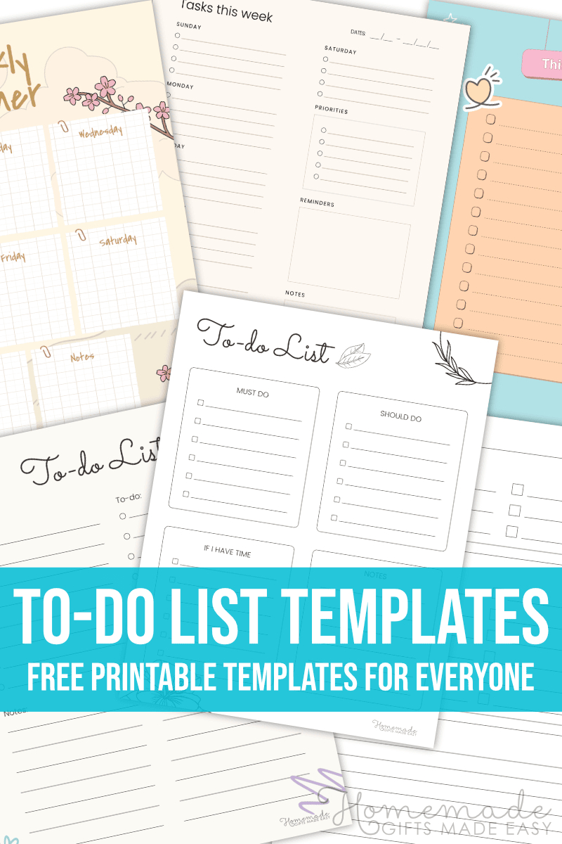 Free Printable To-Do List Template inside Free Printable Calendar Homemade Gifts Made Easy