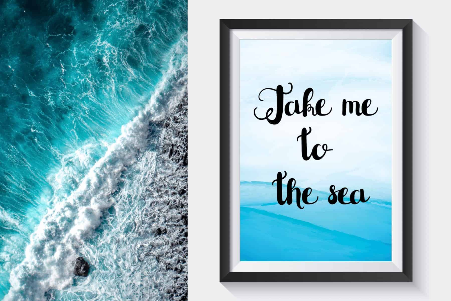 Free Printable Travel Wall Art - Take Me To The Sea - Beach Inspired with regard to FREE Printable Coastal Wall Art