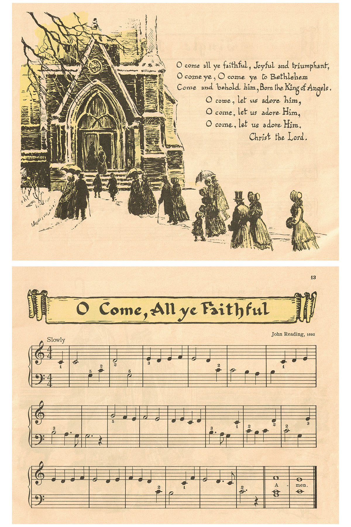 Free Printable Vintage Beginner Piano Christmas Carols • Rose within FREE Printable Christmas Piano Sheet Music