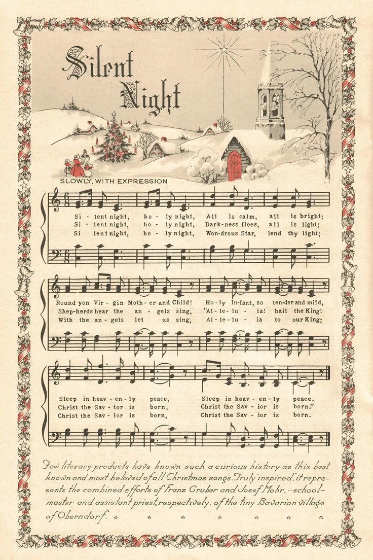 Free Printable Vintage Color Illustration Christmas Carols throughout Free Printable Christmas Hymns Sheet Music