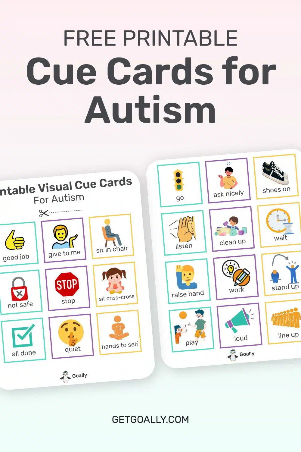 Free Printable Visual Cue Cards For Autism in FREE Printable Communication Boards For Autism