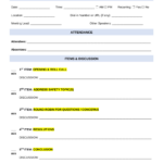 Free Safety Meeting Agenda Template - Pdf | Word – Eforms in FREE Printable Construction Safety Meeting Topics