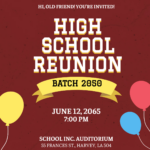 Free School Reunion Invitation Template To Edit Online pertaining to FREE Printable Class Reunion Invitations