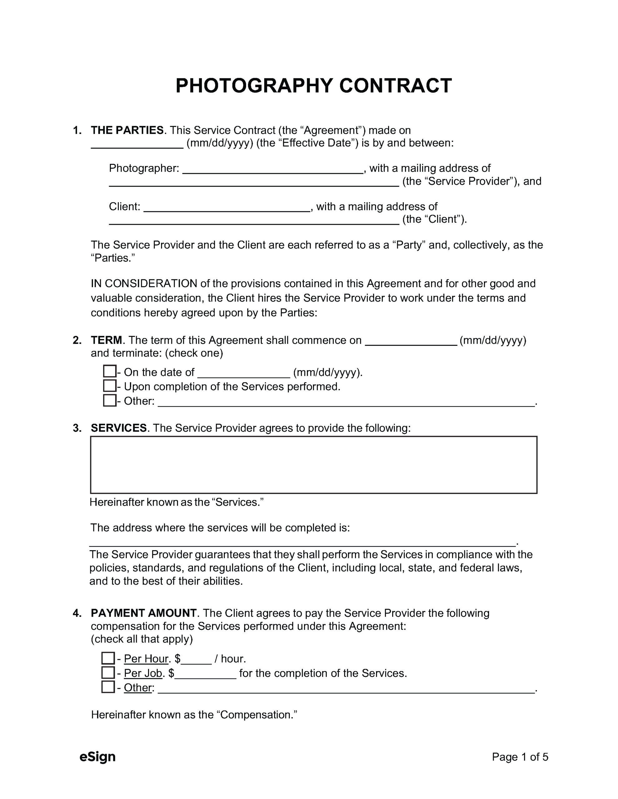 Free Service Contract Templates (21) | Pdf | Word intended for FREE Printable Contract Agreement Template