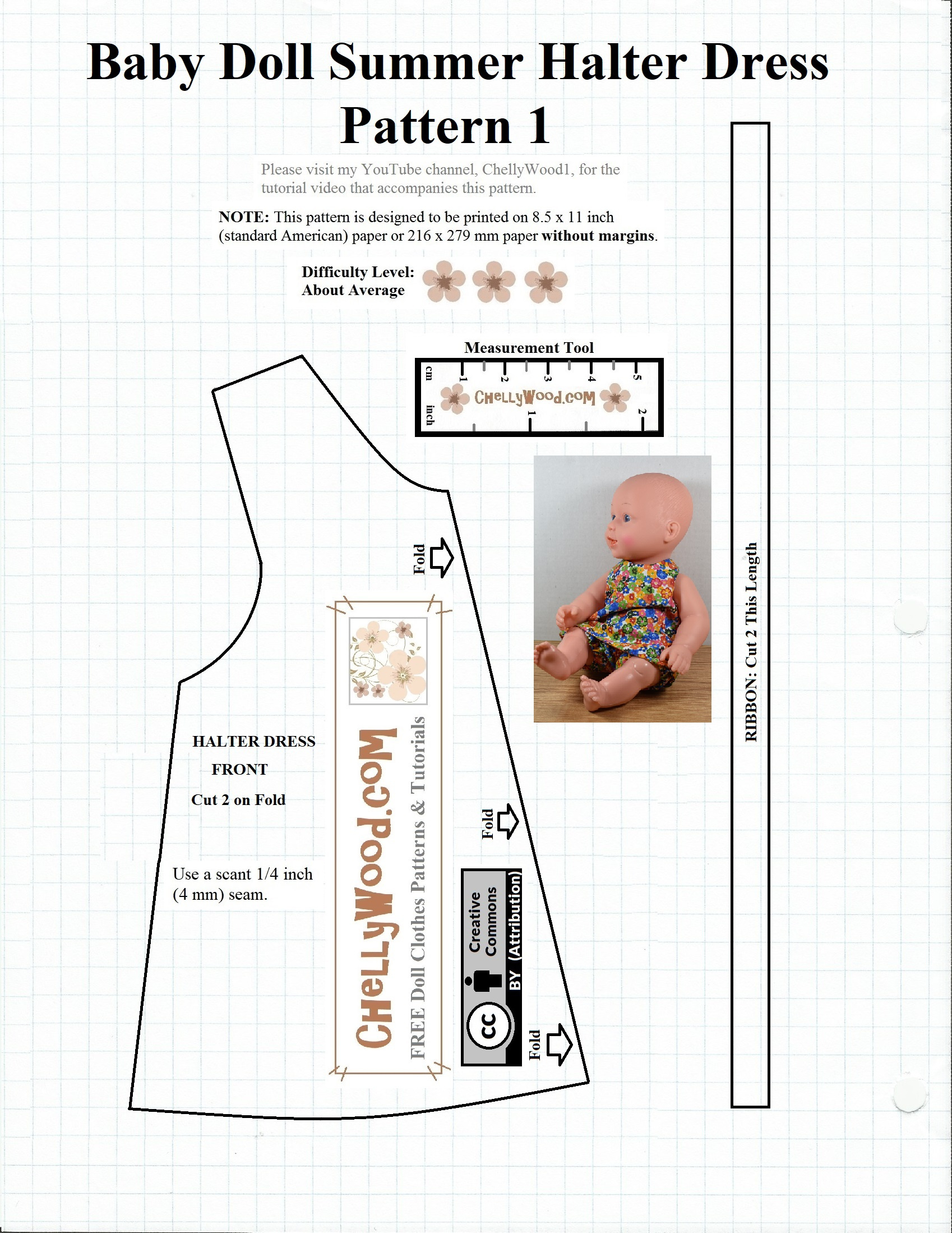 Free #Sewing Pattern For Baby #Dolls @ Chellywood #Crafts throughout FREE Printable Childrens Sewing Patterns