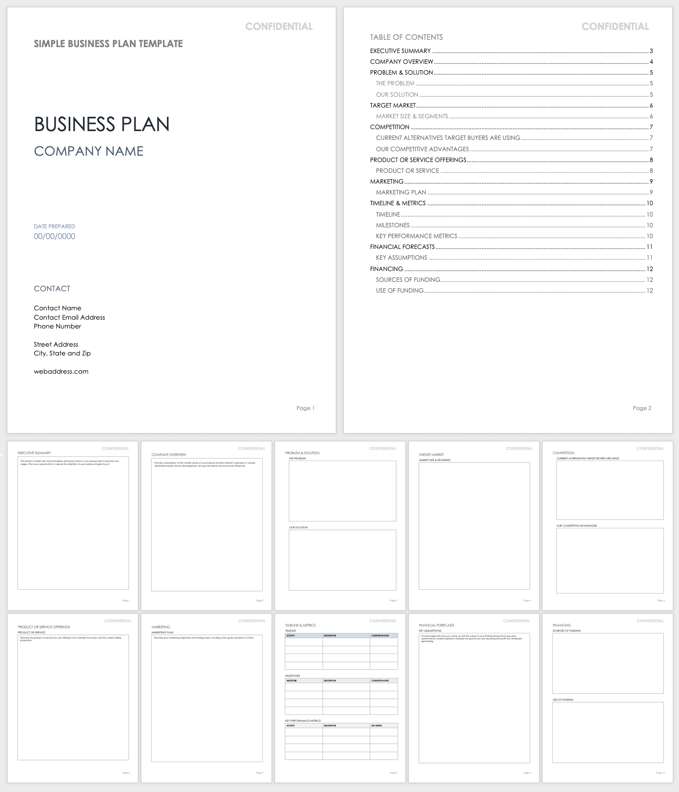 Free Simple Business Plan Templates | Smartsheet regarding FREE Printable Business Plan Worksheet