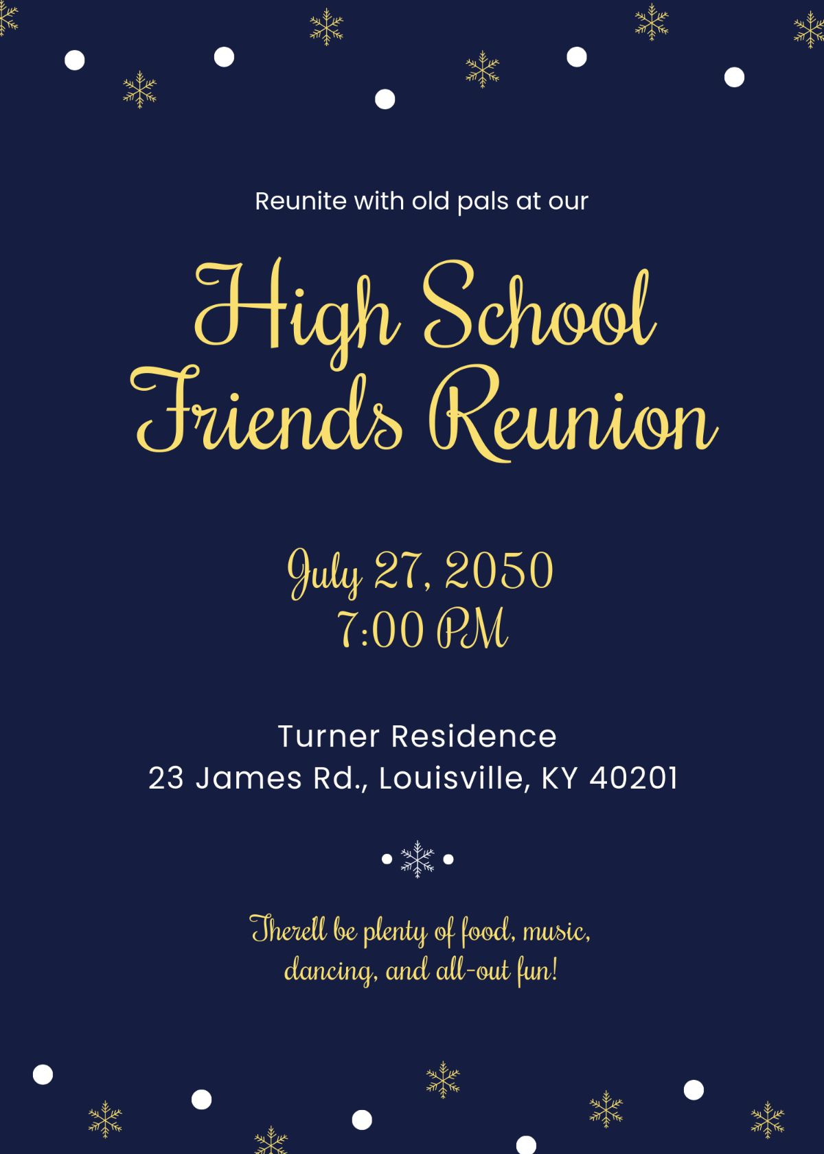 Free Simple Reunion Invitation Template To Edit Online for FREE Printable Class Reunion Invitations