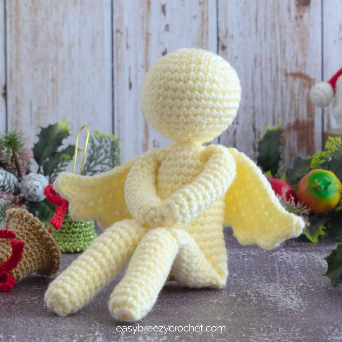 Free Sitting Crochet Angel Pattern (Angelica) | Easy Breezy Crochet with FREE Printable Crochet Angel Patterns